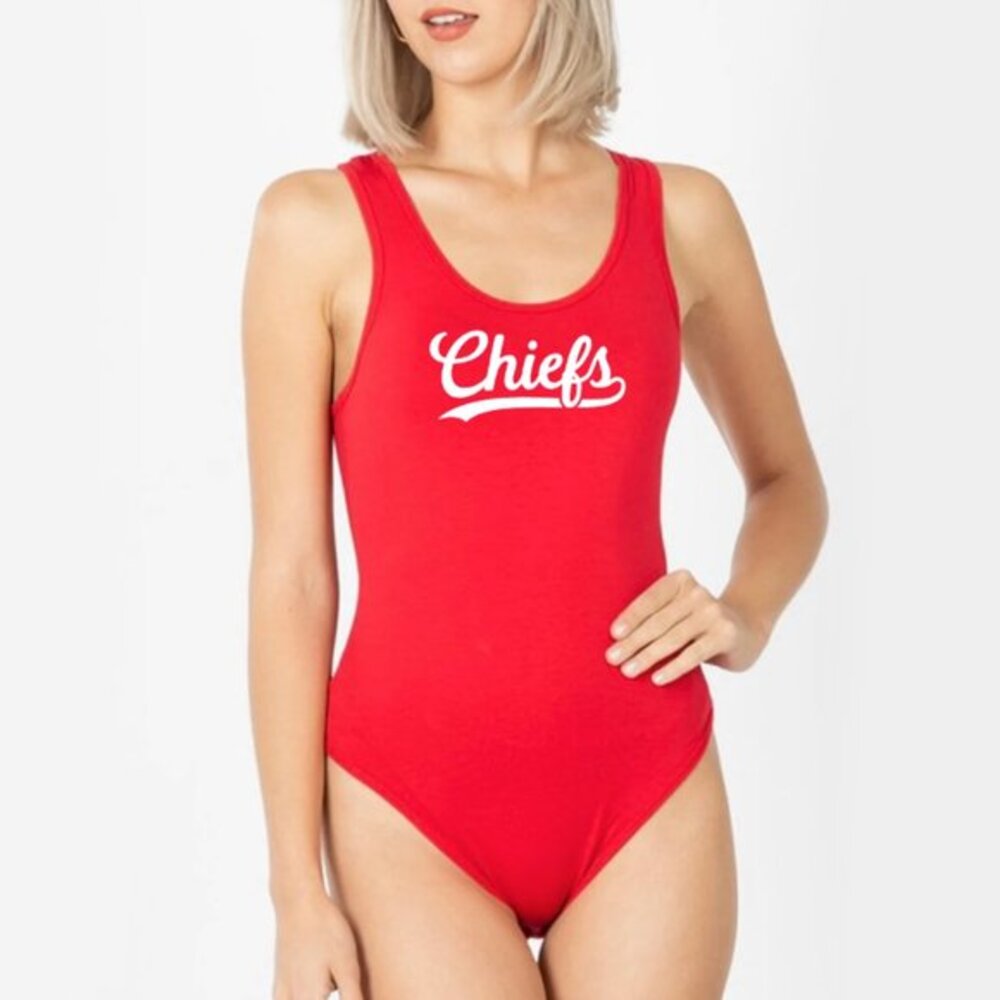 Womens Red Kansas City Chiefs football Bodysuit